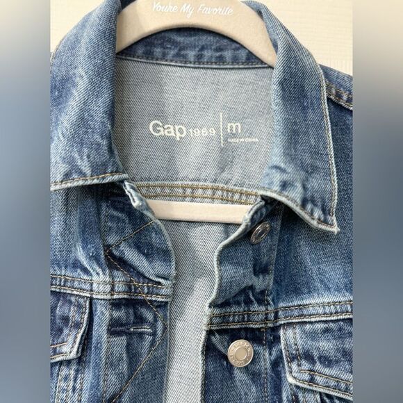 Gap Women’s Medium Wash Blue Denim Jean Jacket Sz M EUC - Picture 6 of 10